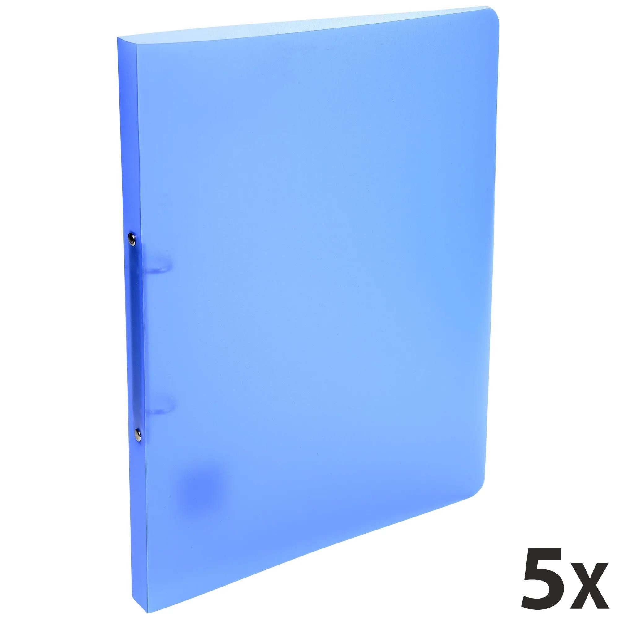EXACOMPTA Ringbuchmappe 25x Ringhefter PP 500µ 2Ring 15mm Rücken 20mm 32x25cm A4 Blau 54152E, PP Ringbücher