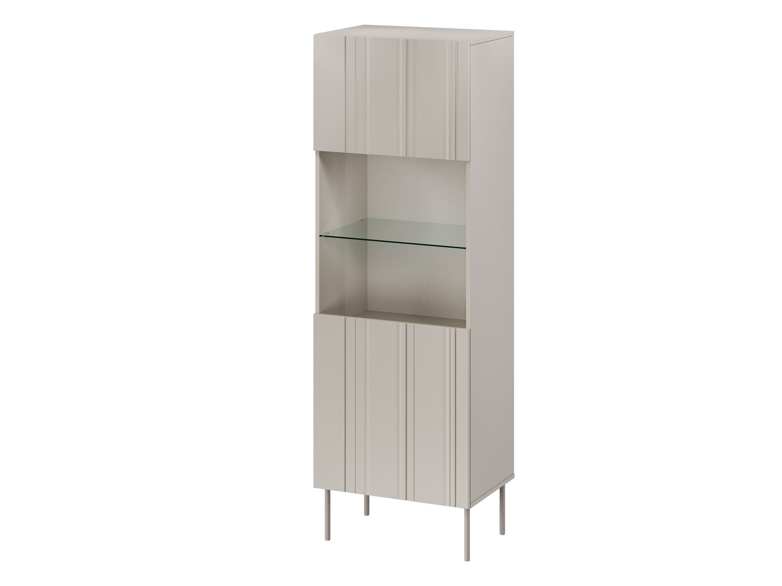 MIRJAN24 Vitrine Isla 60 (mit Drehtür) 60x42x180 cm, Gehärtetes Glas