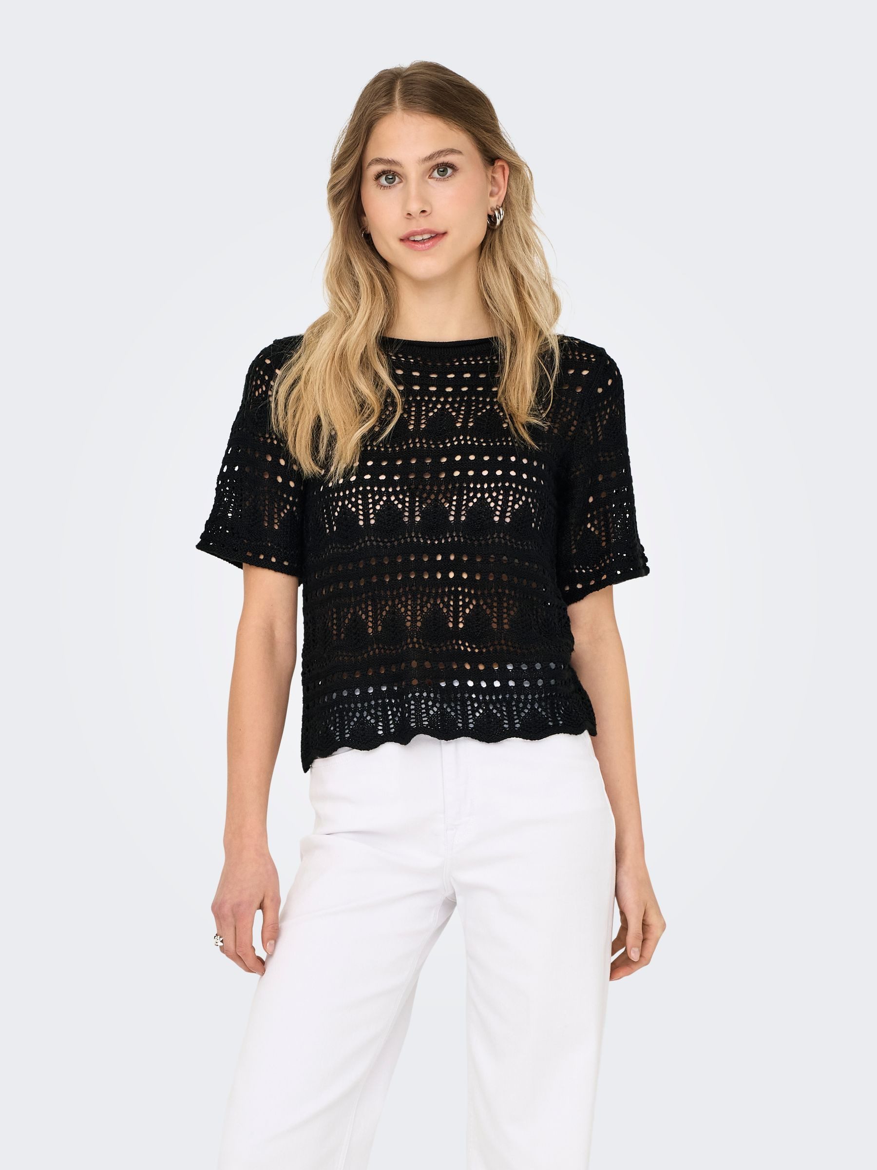 JACQUELINE de YONG T-Shirt Stilvolles Häkelmuster, günstig online kaufen