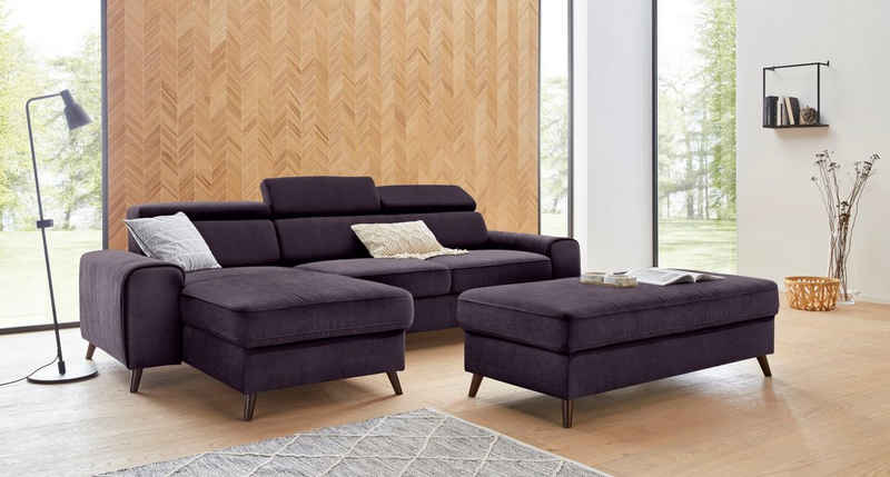 exxpo - sofa fashion Ecksofa Forza, inkl. Kopf- bzw. Rückenverstellung, wahlweise mit Bettfunktion, L-Form