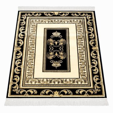 Teppich Luxus Designteppich Wohnzimmer Pegasus in schwarz gold 100% Viskose, Belle Arti, Rechteckig