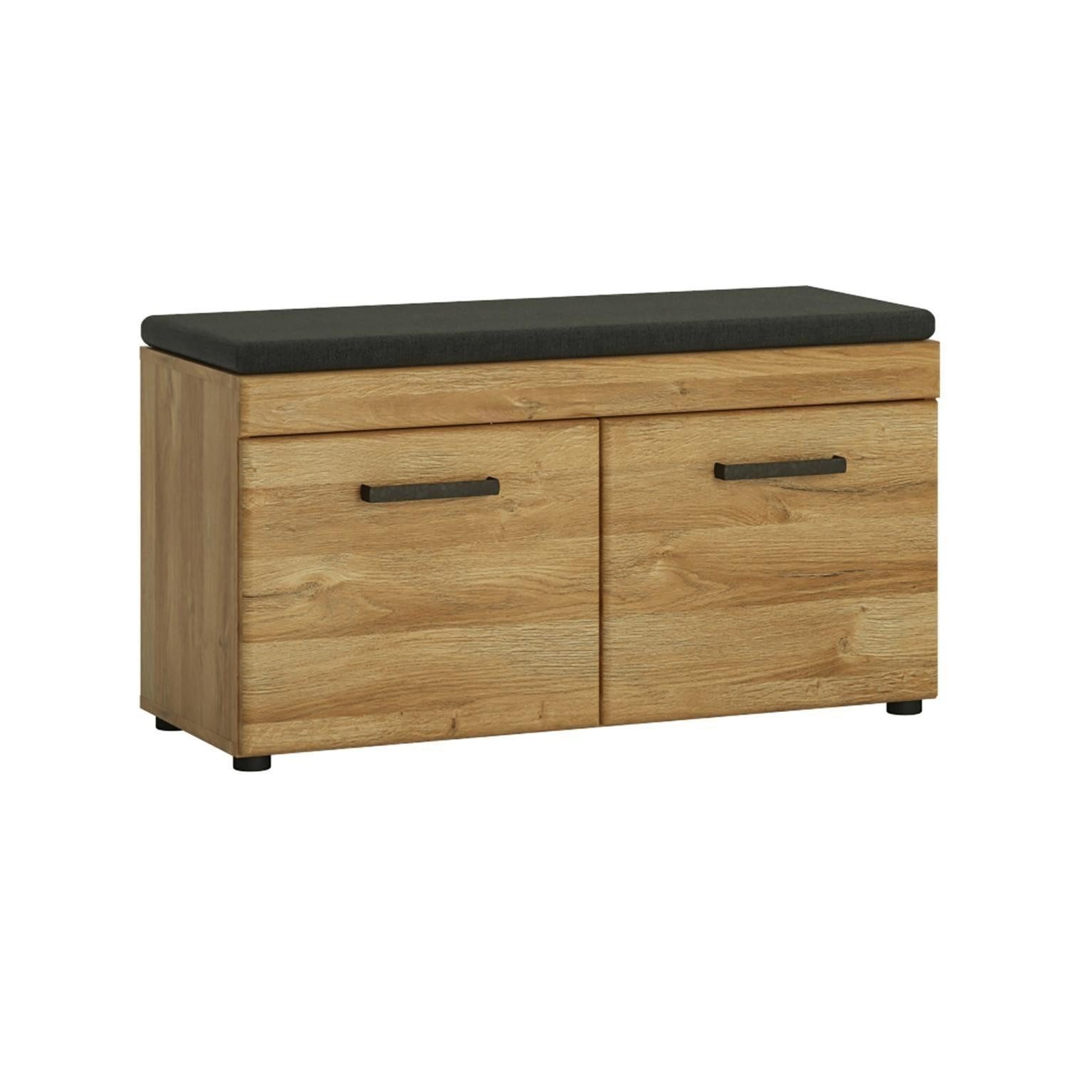 Meble Wójcik Sitzbank CORTINA, Grandson Eiche Dekor, MDF, 2 Türen, Soft-Close-Funktion, 4 Einlegeböden, B 93 x H 47 x T 38 cm