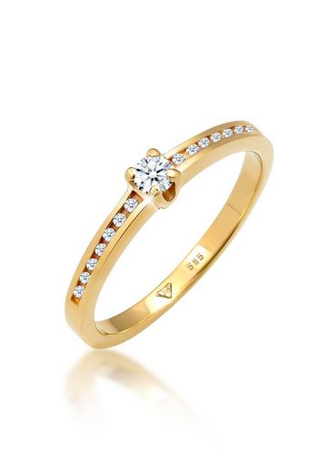Elli DIAMONDS Verlobungsring »Verlobungsring Diamant (0.18 ct) 585 Gelbgold«