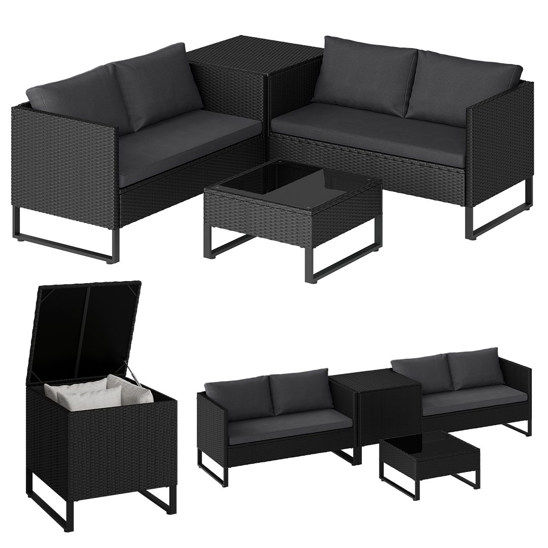 STEELSØN Gartenlounge-Set Alniyat, (Polyrattan-Metall Sitzgruppe, 2 Sofa, T günstig online kaufen