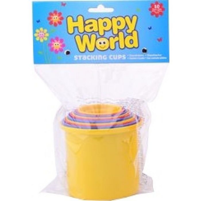 JOHNTOY Stapelspielzeug Stapel von Tassen Happy World 10 Stück