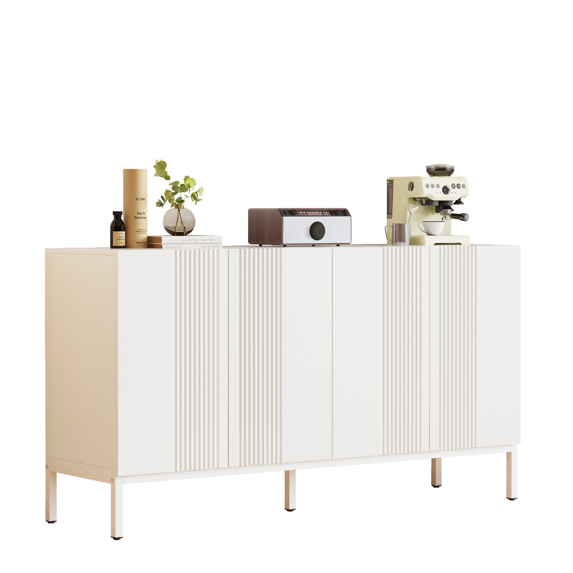 Thanaddo Sideboard Sideboard mit 4 Rattantüren,Linie günstig online kaufen