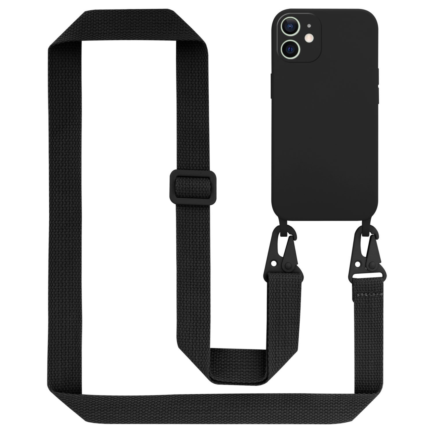Cadorabo Handyhülle für iPhone 12 MINI Kette Apple iPhone 12 MINI, TPU Silikon Handy Schutzhülle - Hülle - Liquid Style - mit Handykette