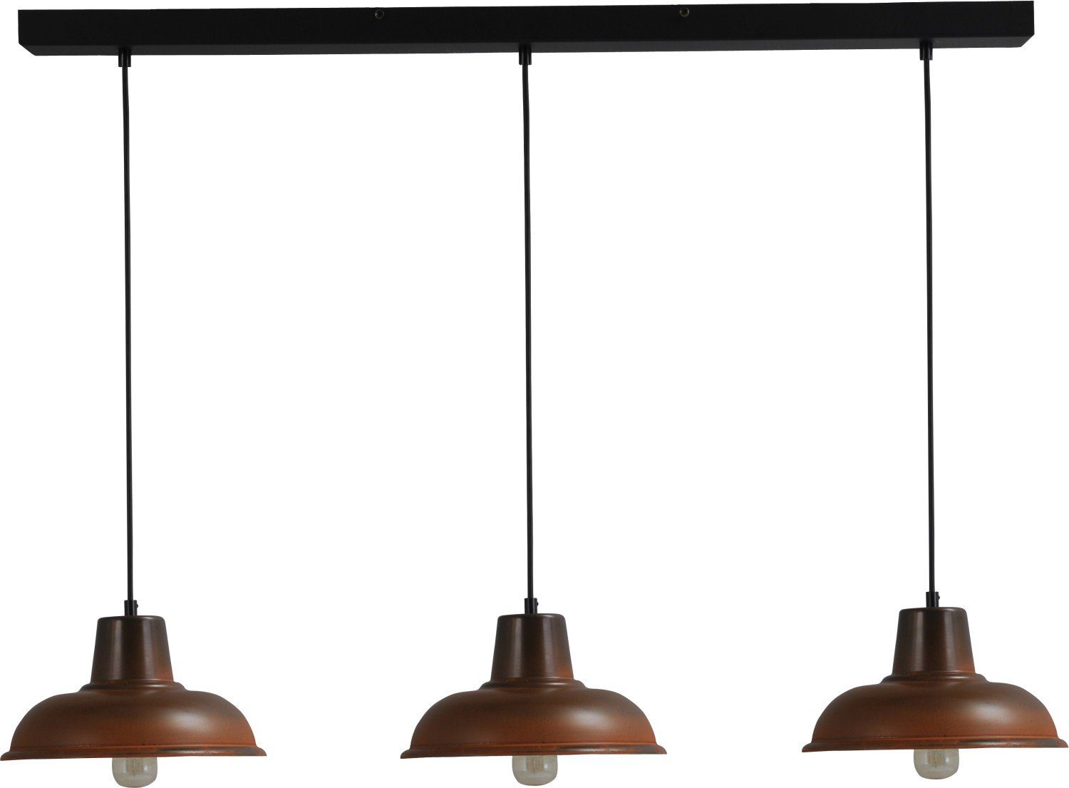 Licht-Erlebnisse Pendelleuchte DI PANNA, ohne Leuchtmittel, Hängeleuchte Küche Esszimmer Braun Schwarz E27 Metall Industrial