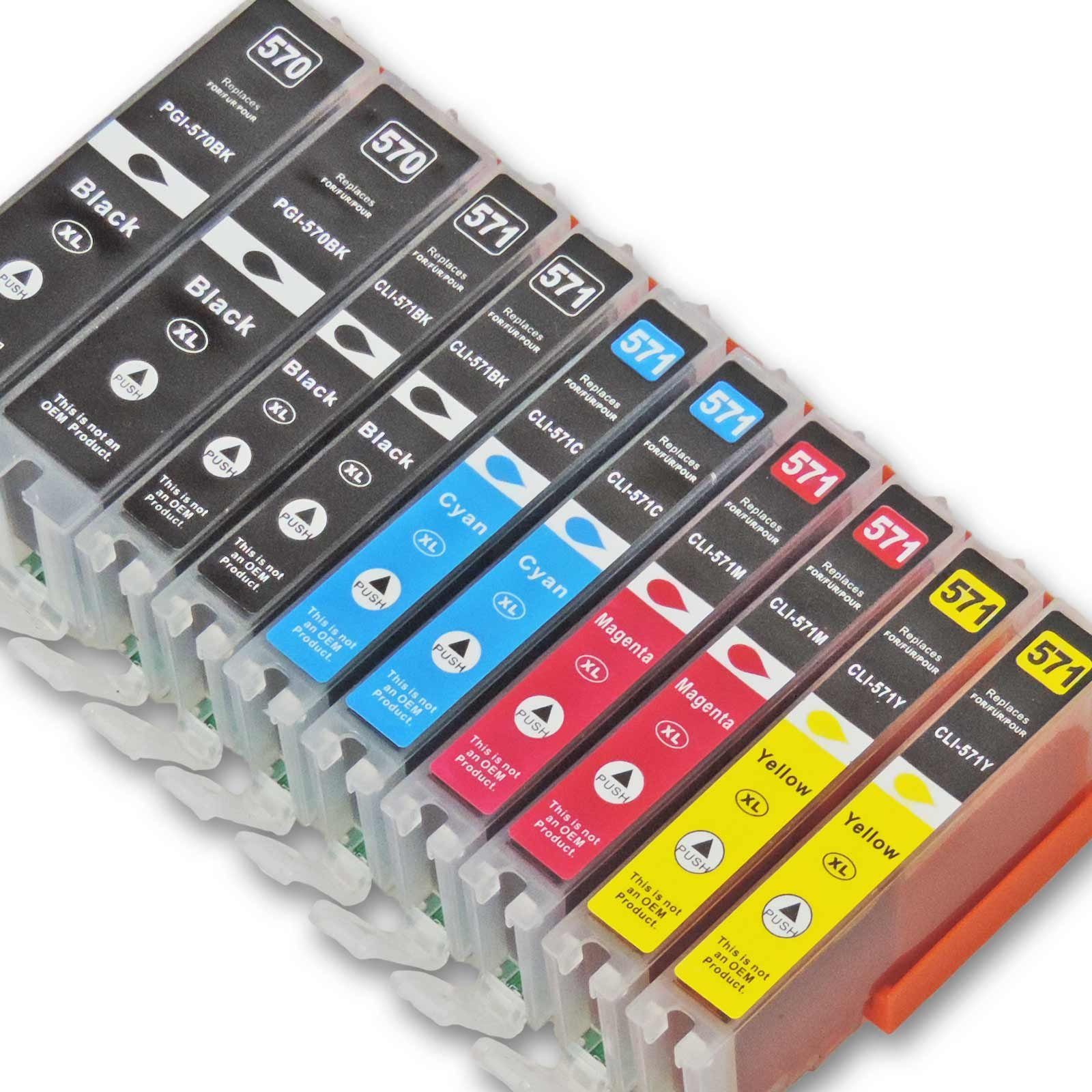 Kompatibel Canon PGI-570 XL, CLI-571 XL Multipack 20-Farben (4x Schwar Tintenpatrone (9055)