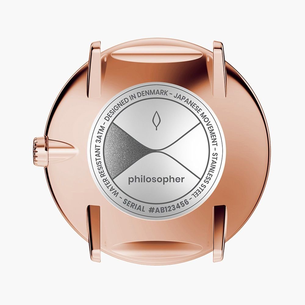 Nordgreen Quarzuhr nordgreen Herren Uhr PH40RGLEBRXX Philosopher Rosé vergoldet, (1-tlg)