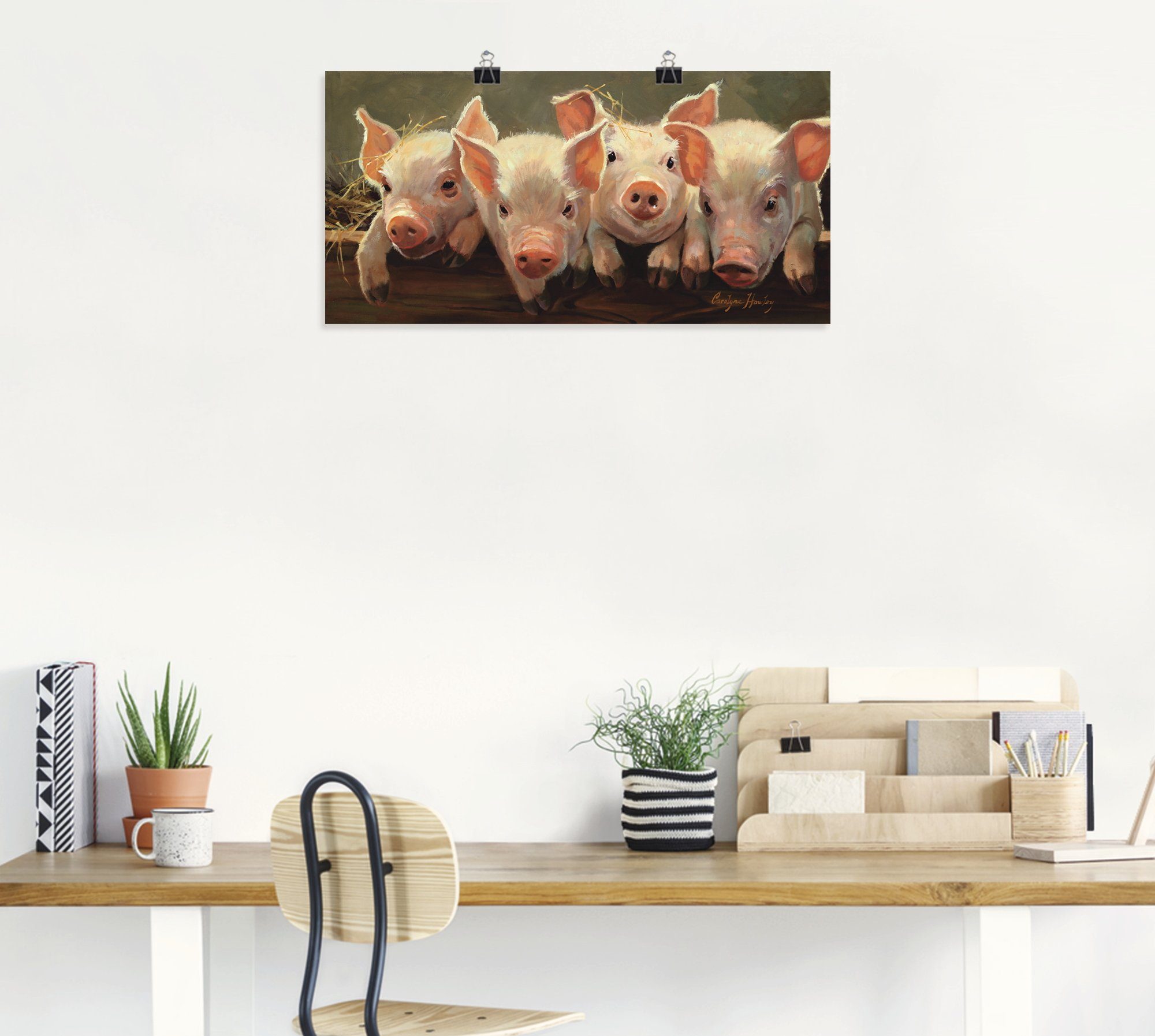 Artland Wandbild Das große Grunzen, Haustiere (1 St), als Alubild, Leinwandbild, Wandaufkleber oder Poster in versch. Größen