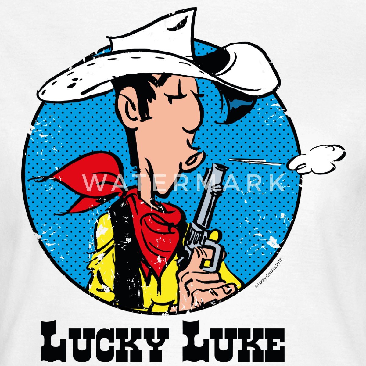 Spreadshirt T-Shirt Lucky Luke mit Pistole Frauen T-Shirt (1-tlg)