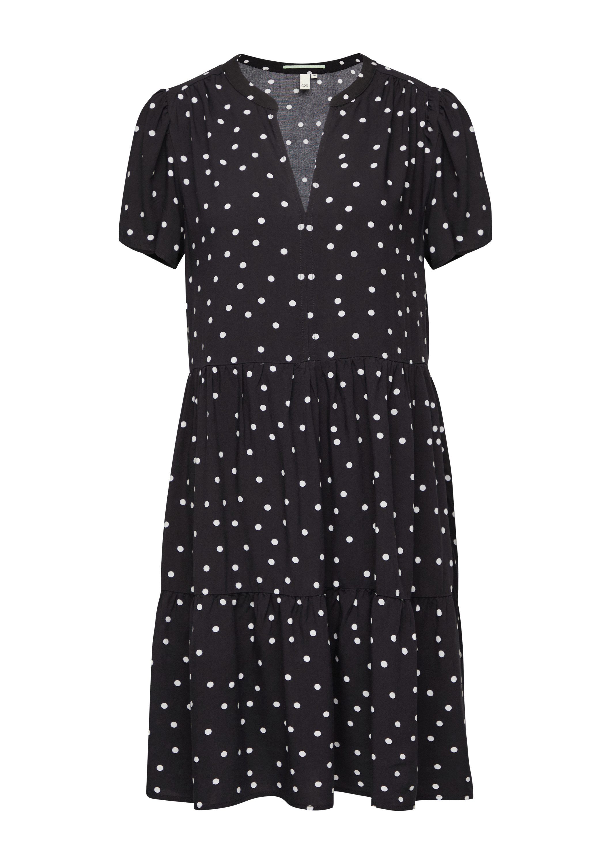 QS Minikleid Kleid Kurzes Viskosekleid mit All-over-Print