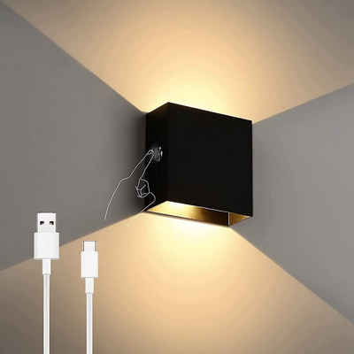 AKKEE LED Wandleuchte Wandleuchte Innen, Akku Wandleuchte Dimmbare Touch Control, ‎Dimmbar, LED fest integriert, Warmweiß, Magnetische Wandlampe für Schlafzimmer, Wohnzimmer, Flur,Treppen