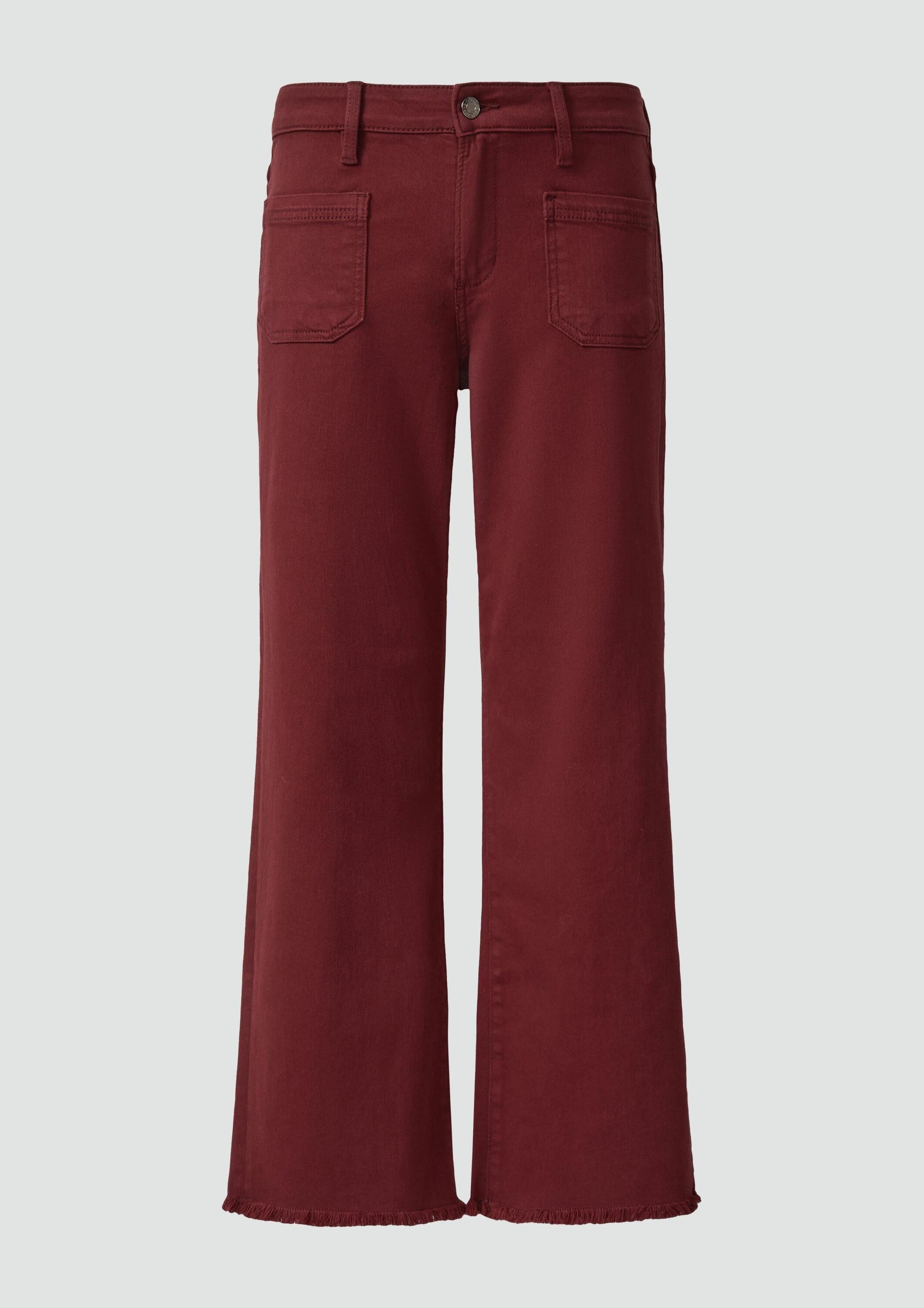 s.Oliver Bootcut-Jeans Jeans-Hose Cropped Jeans / Slim Fit / Mid Rise / Flared Leg / offener Saum