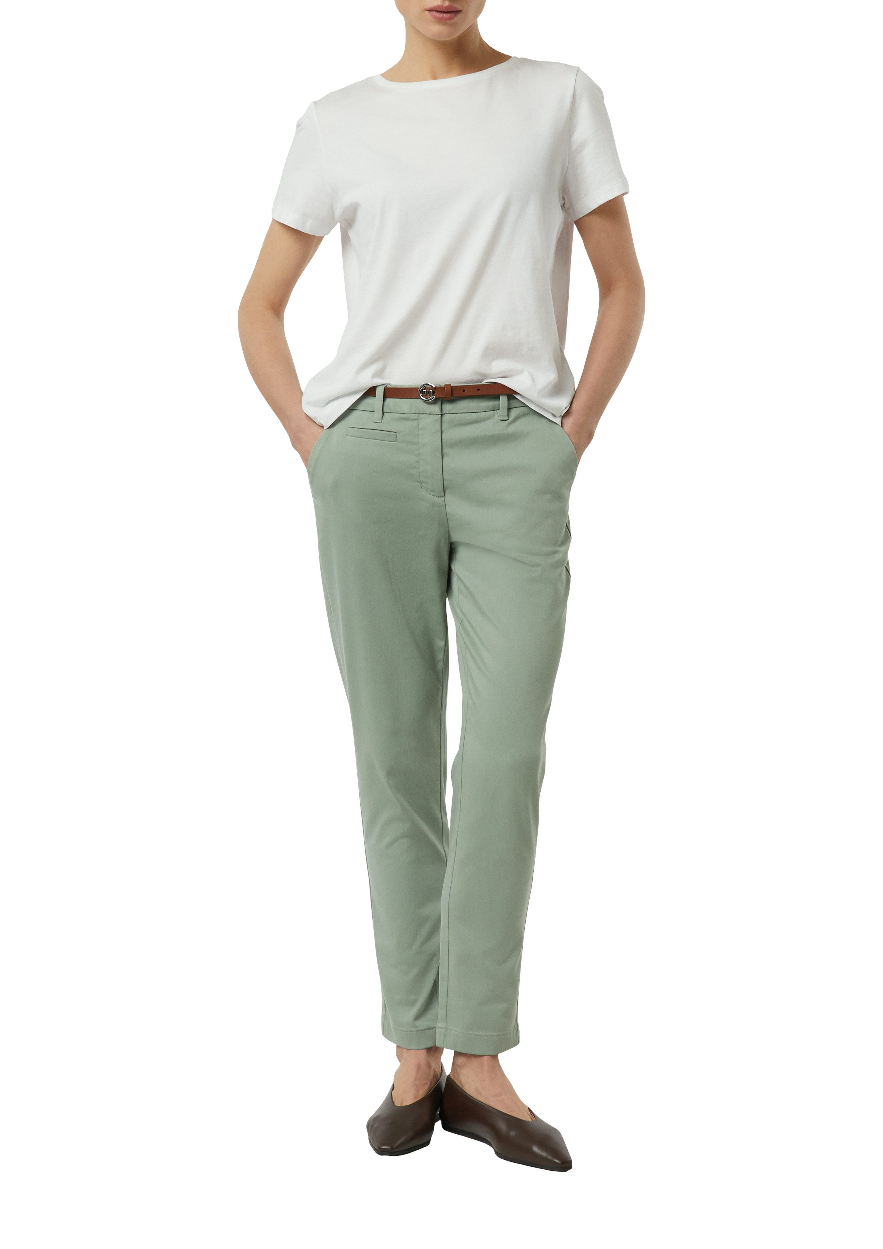 comma Chinohose mit Gürtel und Stretch günstig online kaufen