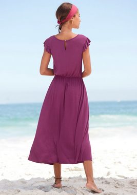Beachtime Midikleid aus Viskosejersey, kurzärmliges Sommerkleid, Strandkleid, Basic
