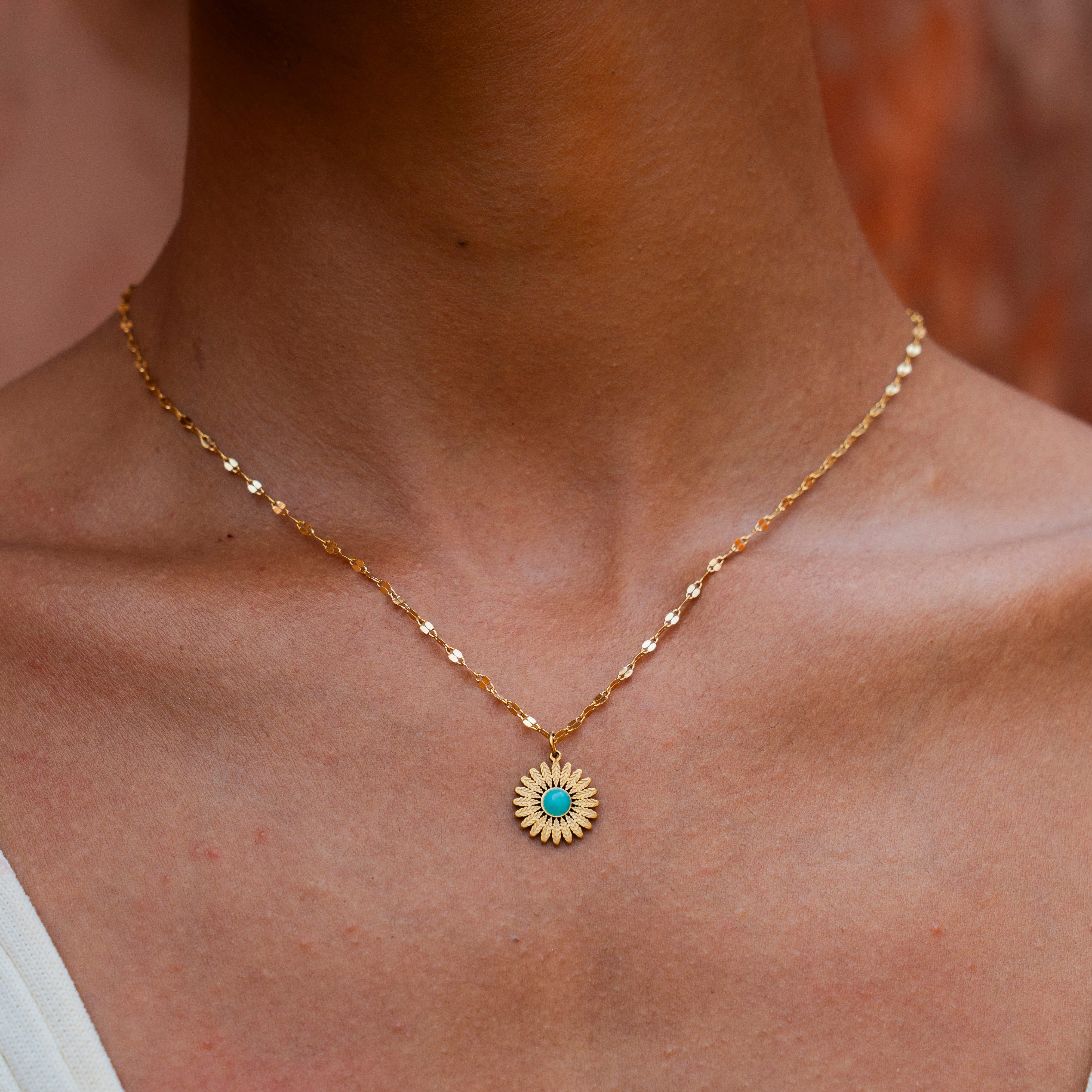 Made by Nami Schmuckset Damen Armband und Halskette mit türkisem Edelstein günstig online kaufen