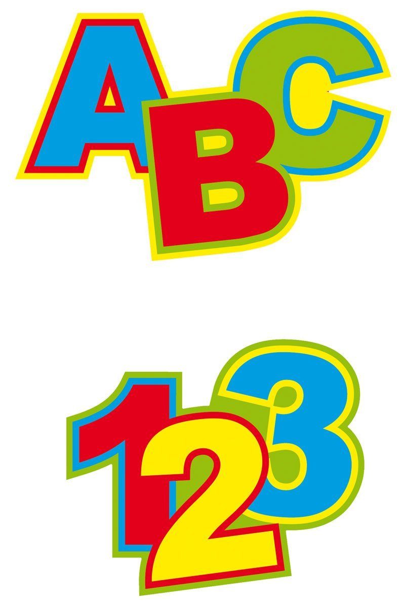 Konfetti Tischkonfetti Schulanfang XL / 1,2,3 + ABC / 24 Stück