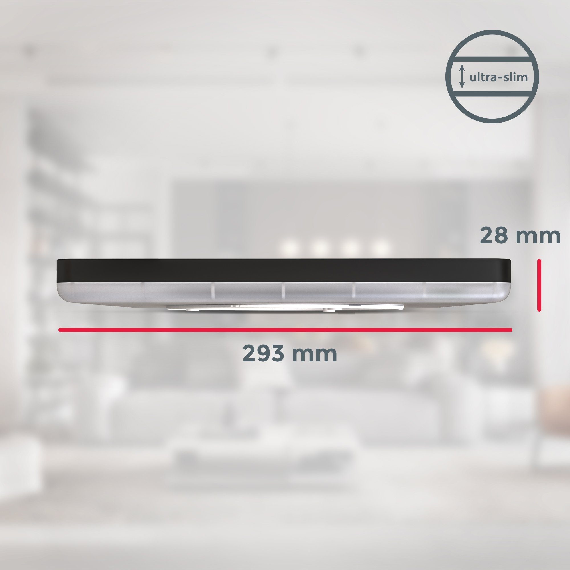 B.K.Licht Panel, LED fest Neutralweiß, Deckenleuchte, indirektes 18 ultra-flach, Licht, neutralweiß Watt, integriert