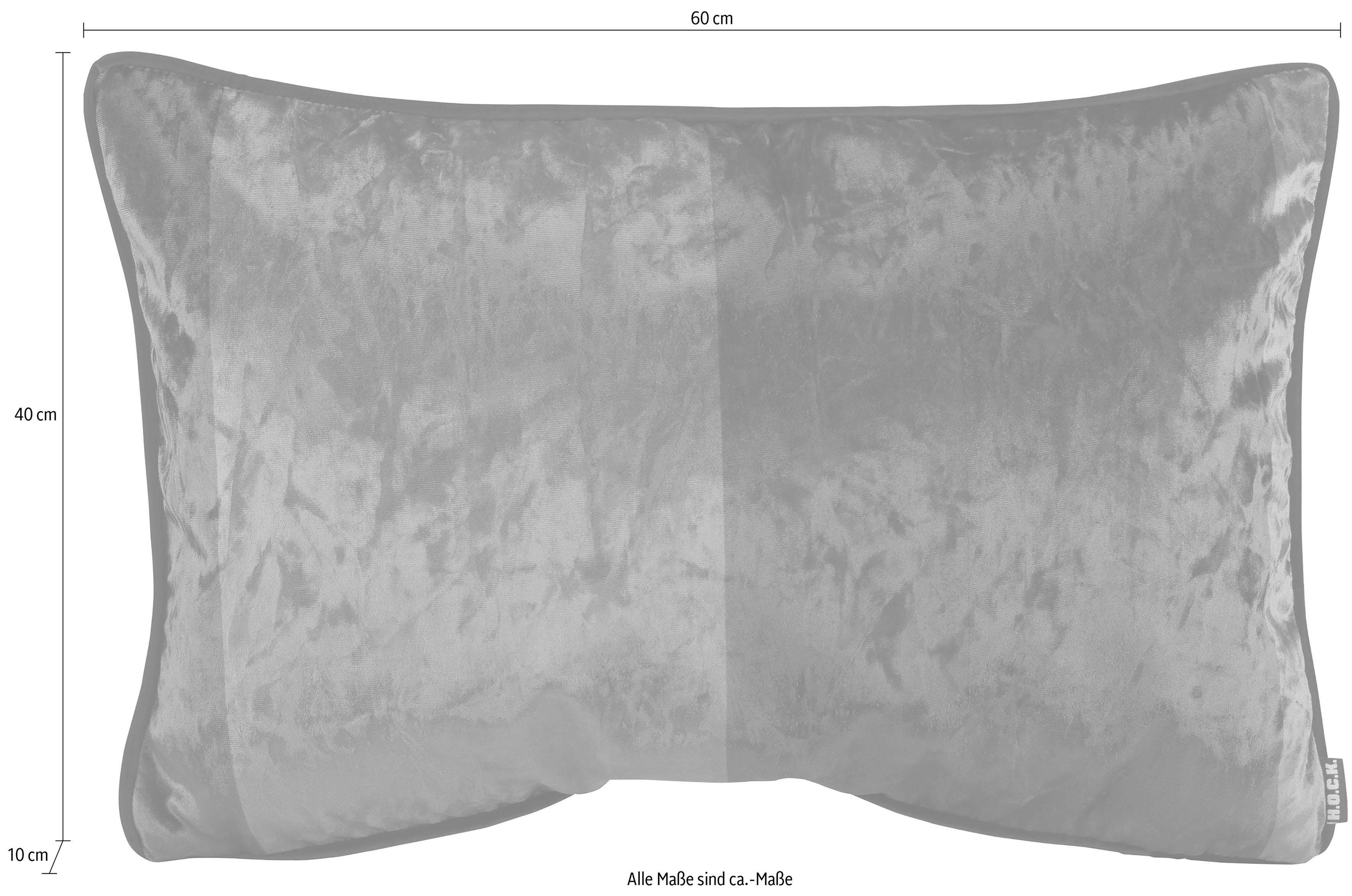 H.O.C.K. Dekokissen Porono Ice Velvet, mit Stück mit Streifen, 1 Füllung, bunten Wendekissenhülle