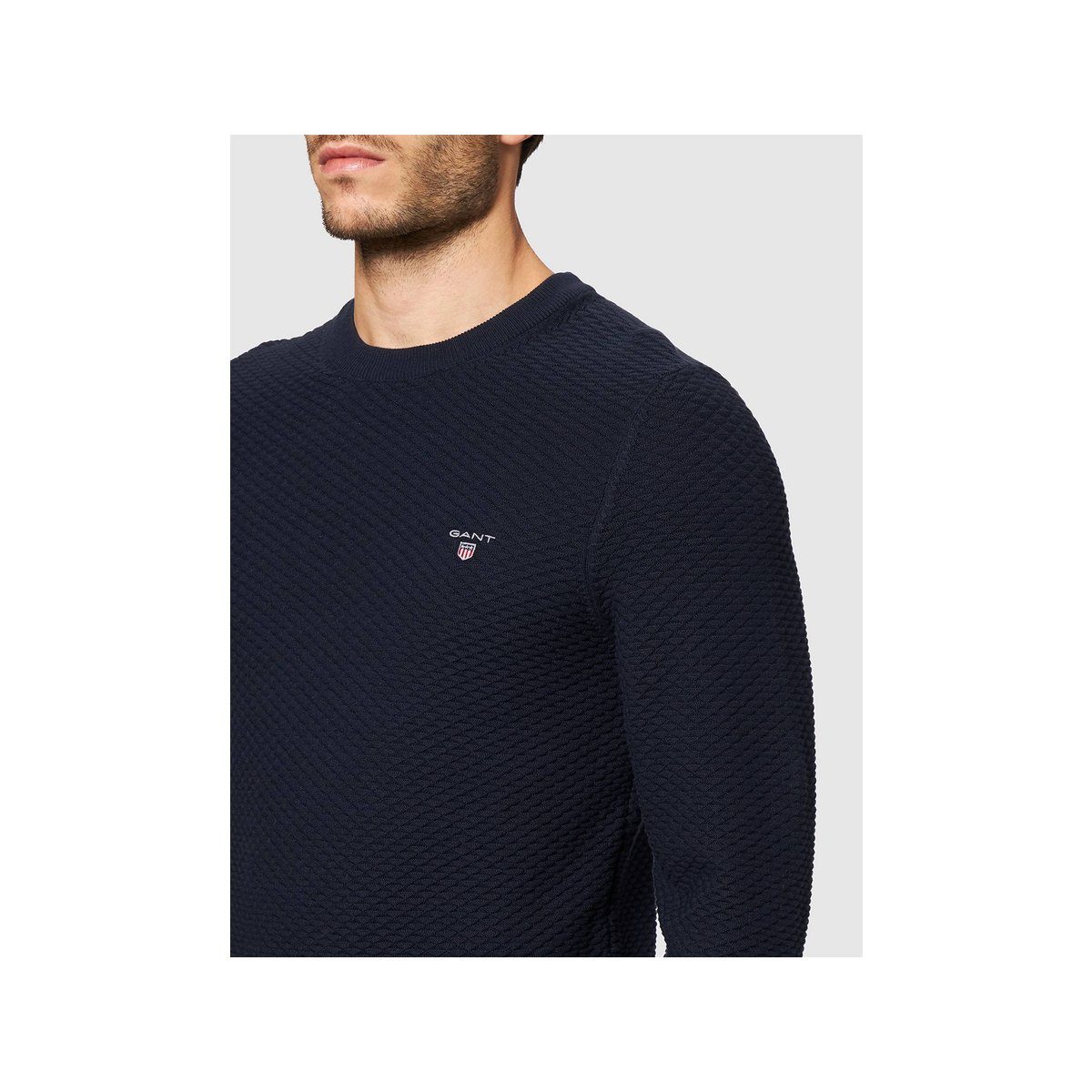 Gant blau (1-tlg) regular V-Ausschnitt-Pullover fit