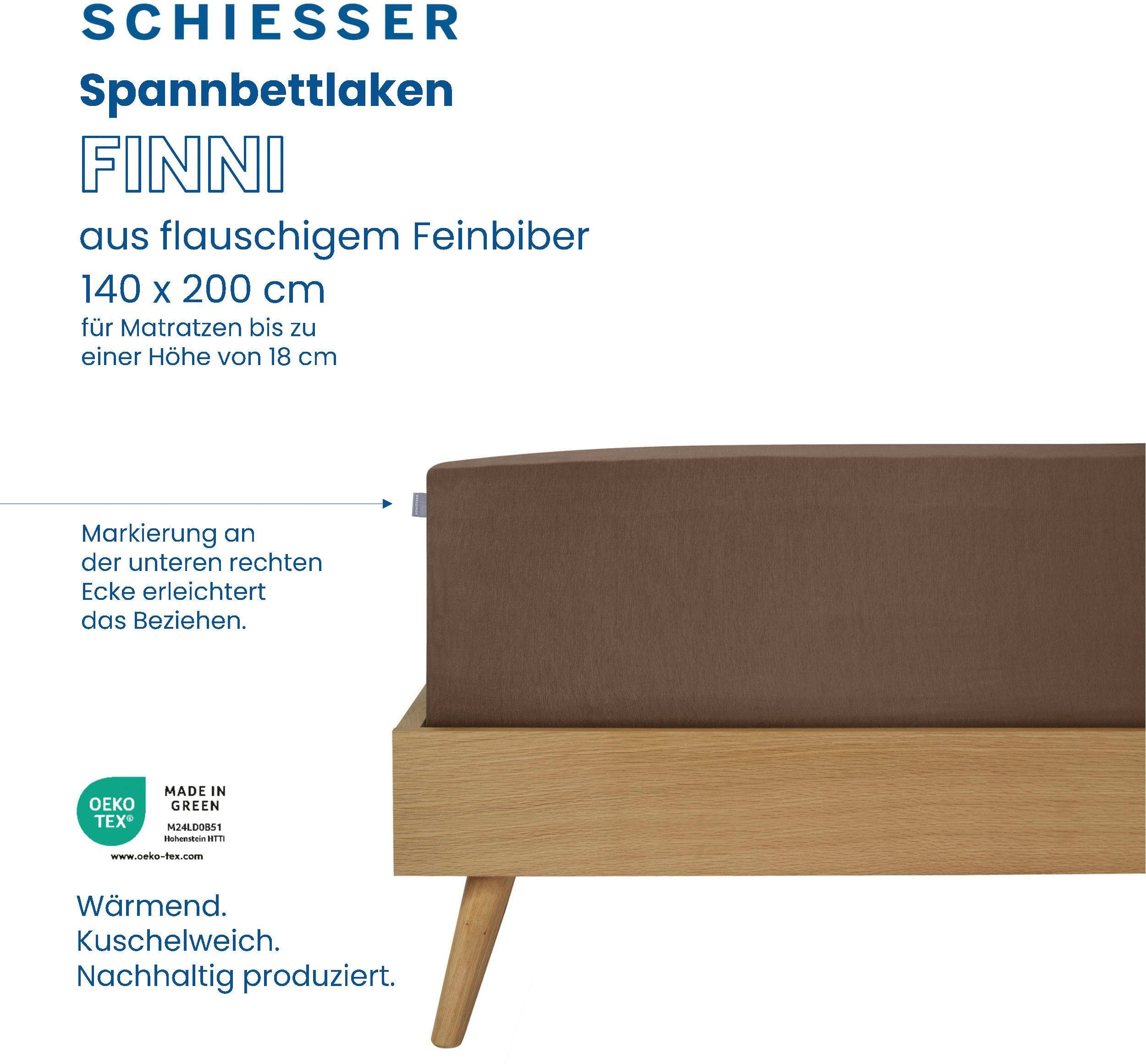 Schiesser Spannbettlaken Finni aus wärmender Baumwolle, günstig online kaufen
