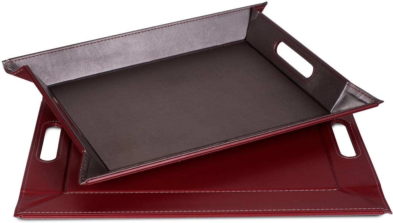 freeform Tablett DUO, 2-farbiges Wendetablett, Tablett und Tisch-Set in einem, wendbar, Kunstleder, (1-tlg), mit Doppelfunktion, pflegeleicht und kann platzsparend verstaut werden
