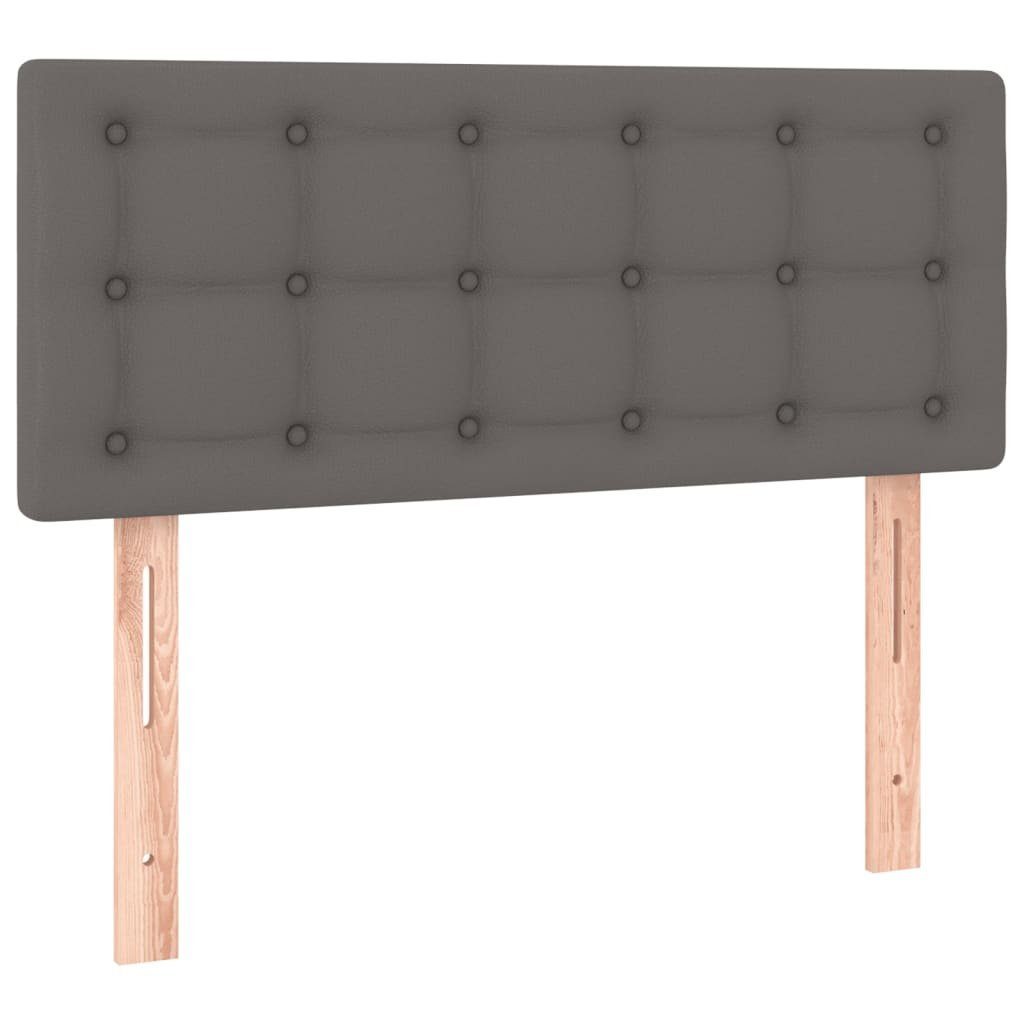 vidaXL Bett LED Kopfteil Grau 100x5x78/88 cm Kunstleder (1-tlg)