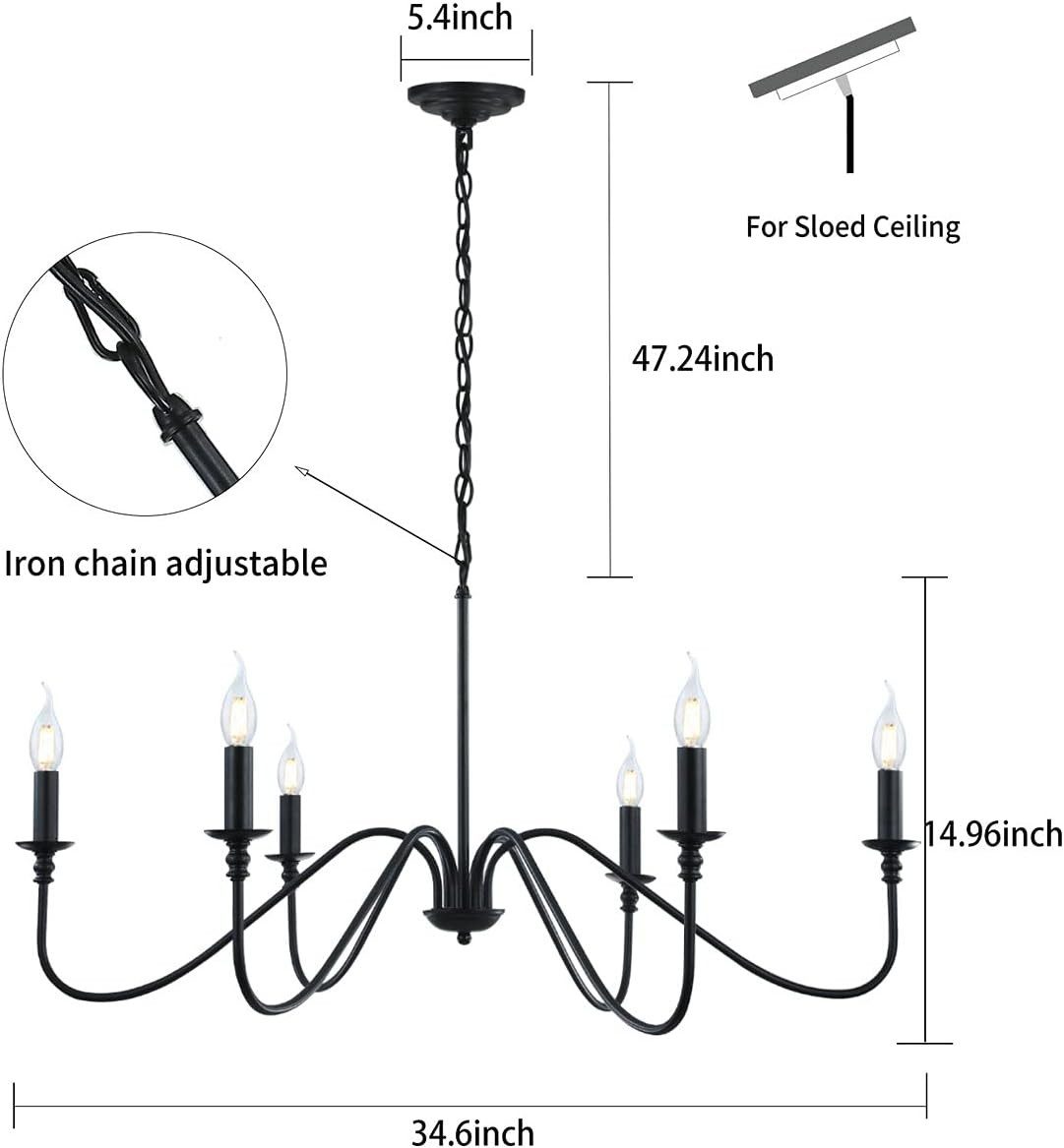 ZEUOPQ Kronleuchter 6 Kopf Deckenlampe für günstig online kaufen
