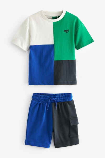 Next T-Shirt & Shorts Kurzärmliges T-Shirt mit Shorts in Blockfarben (2-tlg)