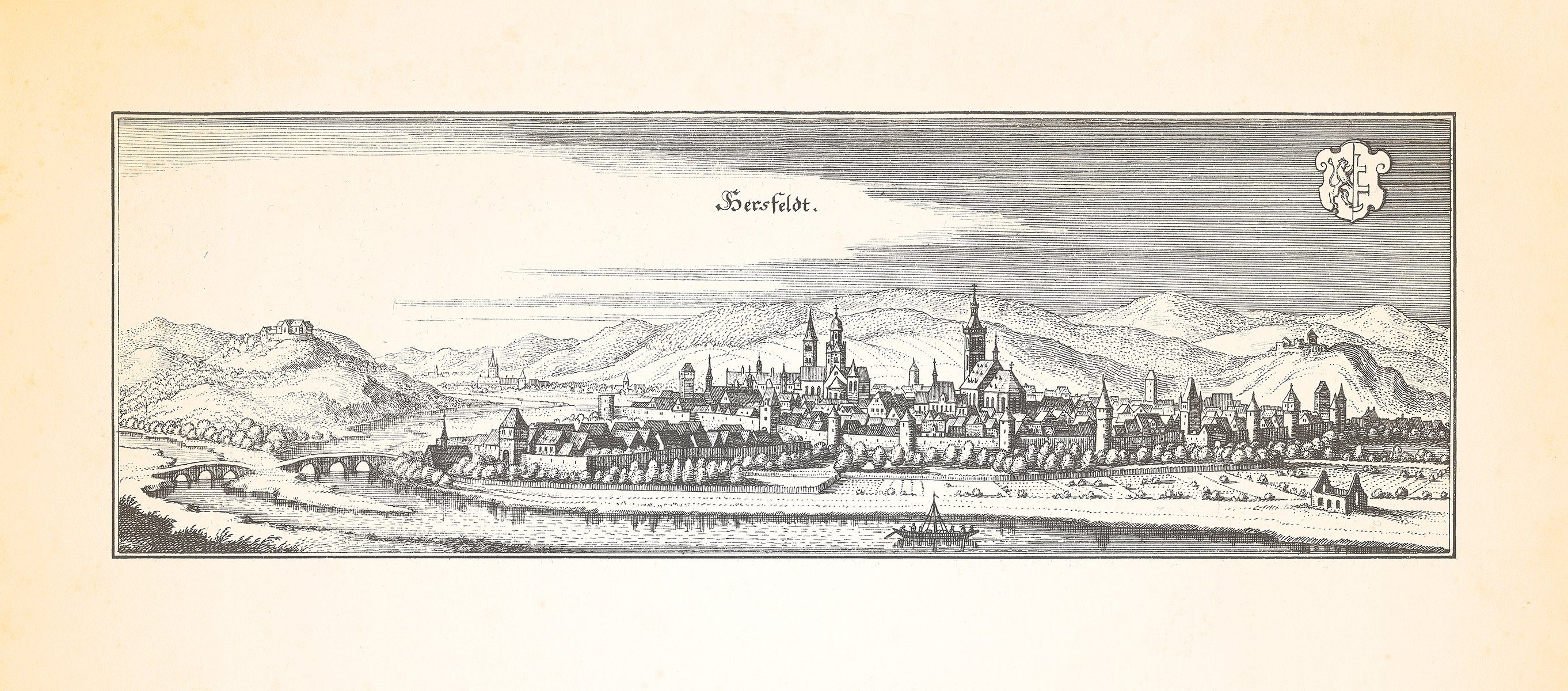 Kunstdruck Hersfeldt Kurstadt Bad Hersfeld Lullusbrunnen Doppelkreuz Fuldatal Mer