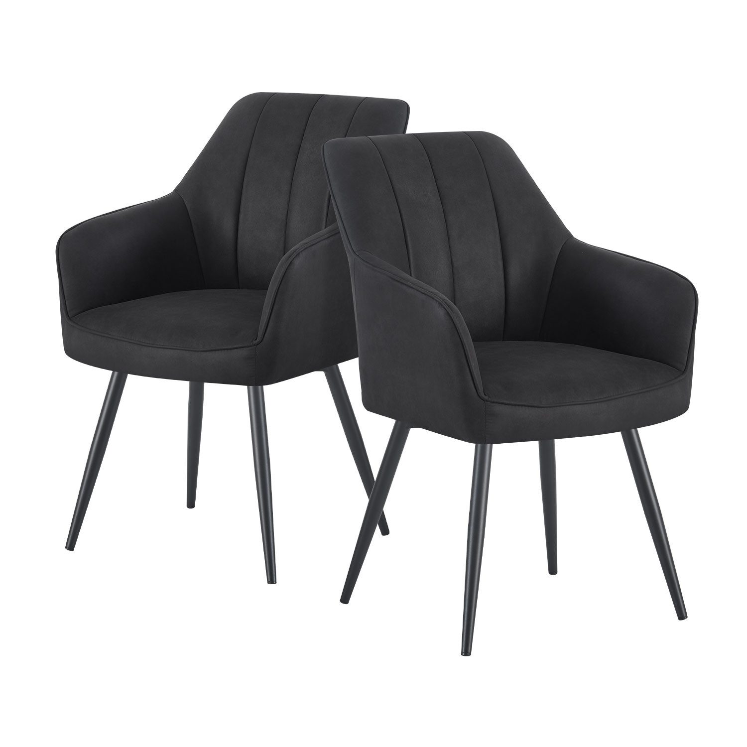 DUBI Möbel 4-Fußstuhl THOMAS-AMIE 2er-Set, 4-Fuss Gestell Schwarz 2er-Set günstig online kaufen