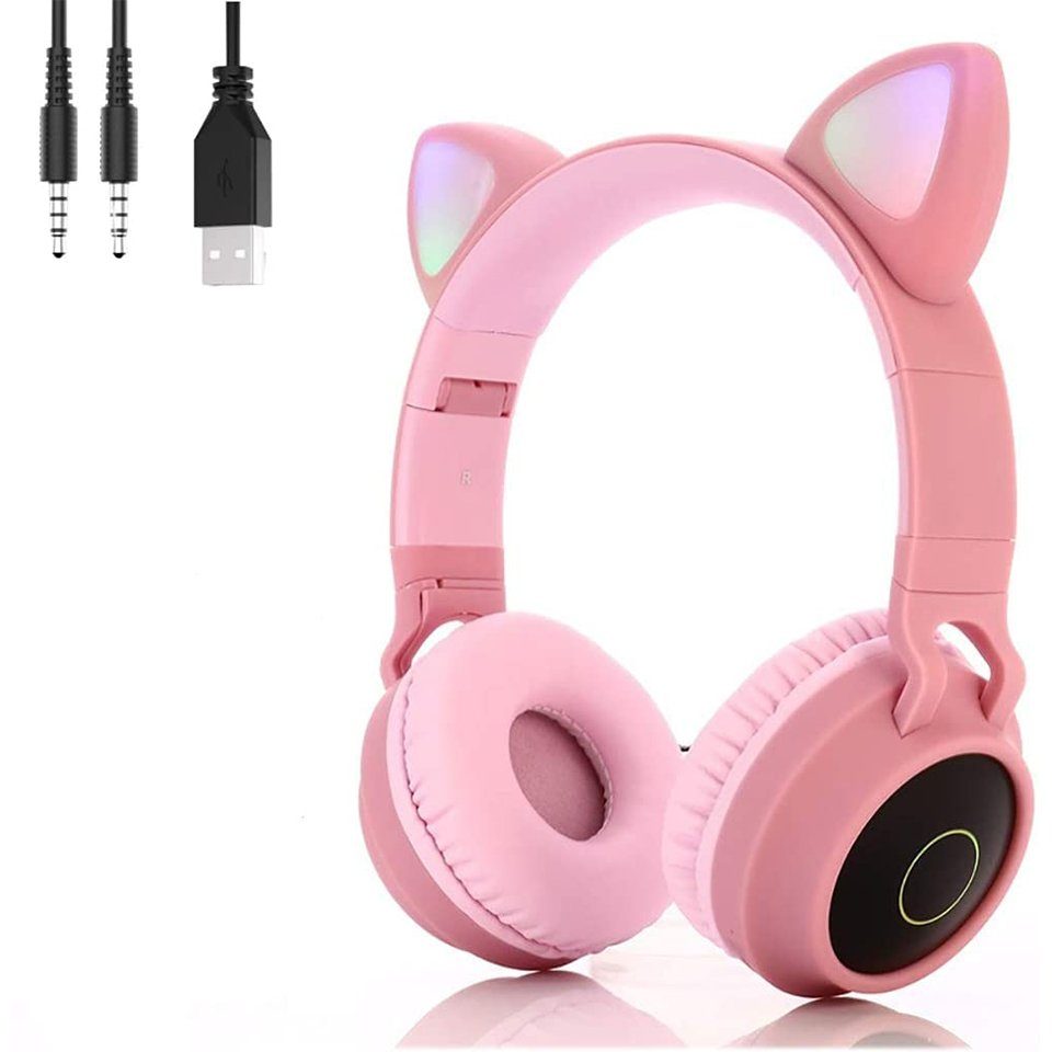 BEARSU »Kinder Bluetooth Kopfhörer, Katzen Ohren Kopfhörer Over Ear mit  LED-Licht, SD-Kartenslot, FM-Radio, Faltbar, Kabellose und Kabel, für  Handy/Tablet/PC« Over-Ear-Kopfhörer online kaufen | OTTO