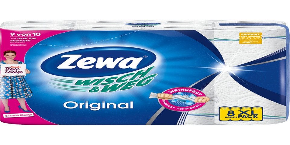 ZEWA Papierküchenrolle Zewa Küchenrollen Wisch & Weg, 8 Rollen (Packung 8-St. 8 Stück)