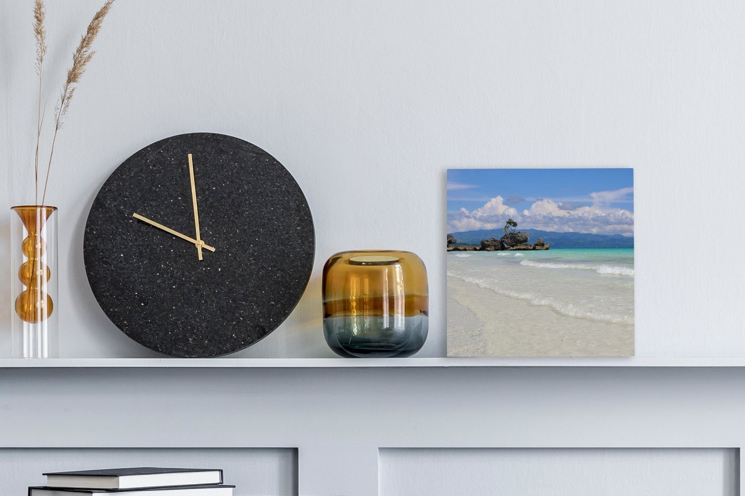 OneMillionCanvasses® Leinwandbild Tropischer Strand auf Bilder Insel Leinwand (1 Wohnzimmer St), für der Schlafzimmer Boracay