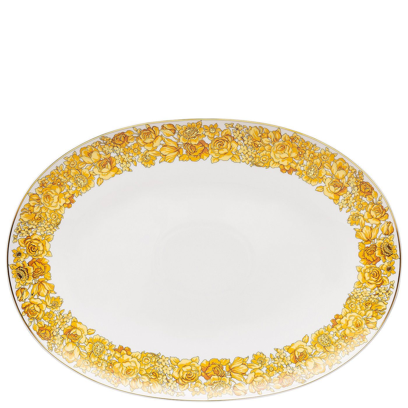 Rosenthal meets Versace Servierplatte Medusa Rhapsody Platte 38 cm, Porzellan, (1-tlg)