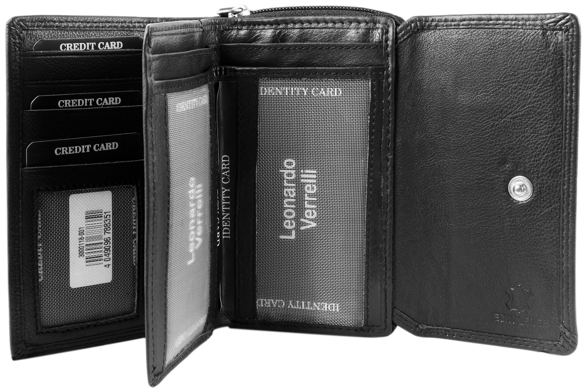 Leonardo Verrelli Geldbörse aus Echtleder mit RFID-Schutz (inkl. Schmuckbox), Damen GeldbÃ¶rse Quer Echtleder