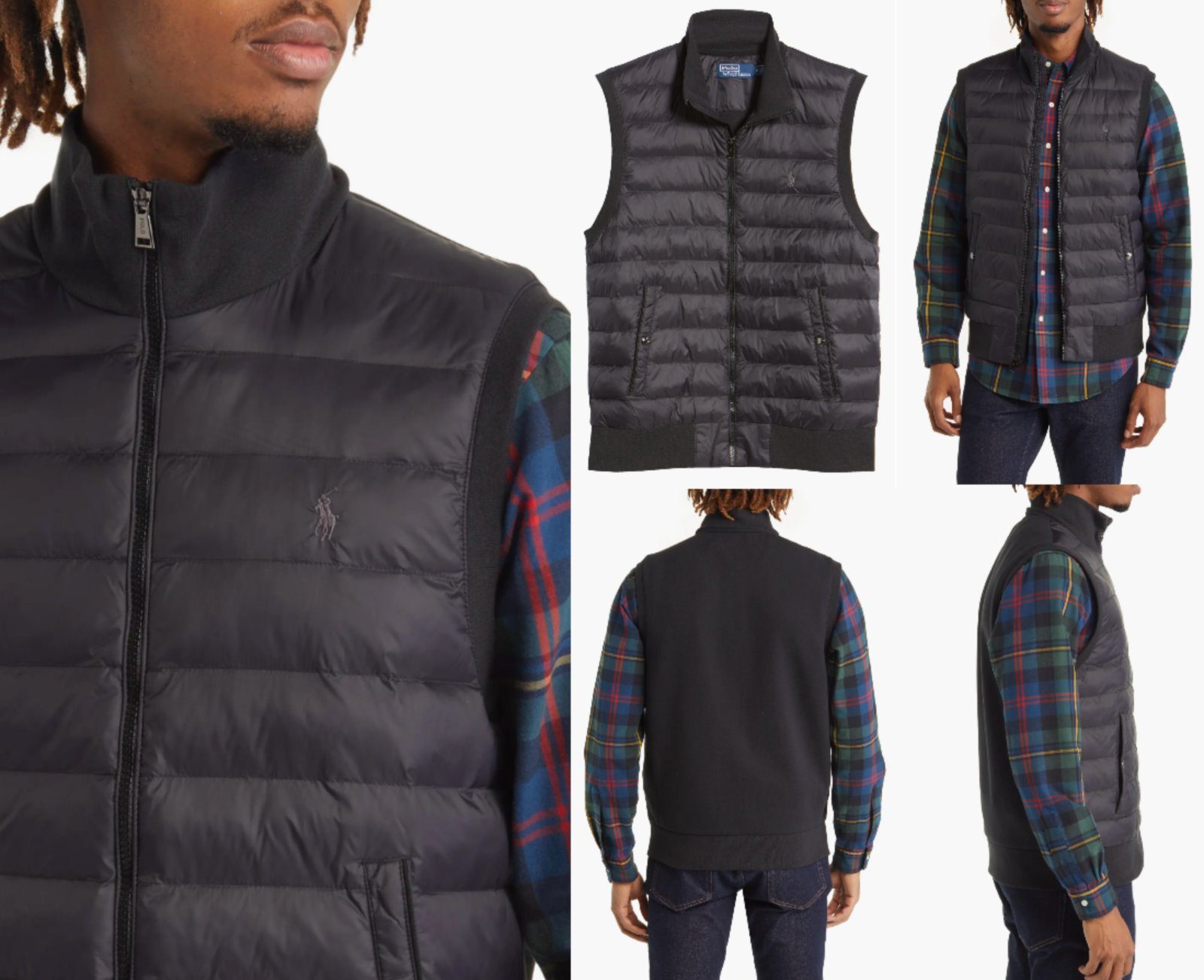 Ralph Lauren Winterjacke POLO RALPH LAUREN Hybrid Waistcoat Quilted Vest Weste Jacket Bomber Bl