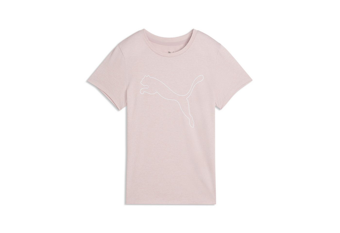 PUMA Trainingsshirt W TAD ESSENTIAL HEATHER LOGO TEE Kurzarm, sportliches T-Shirt, für sportliche Aktivitäten