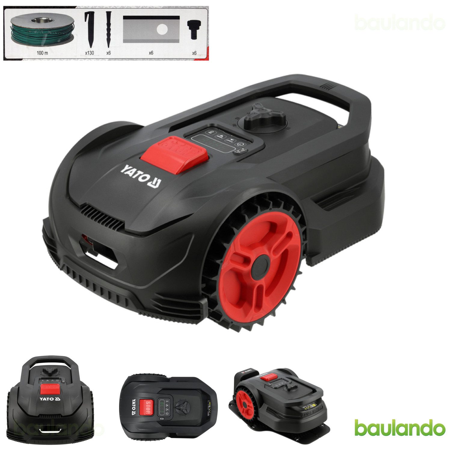 Yato Rasenmähroboter Mähroboter Rasenflächen bis 300m², (Mähroboter Rasenflächen bis 300m)