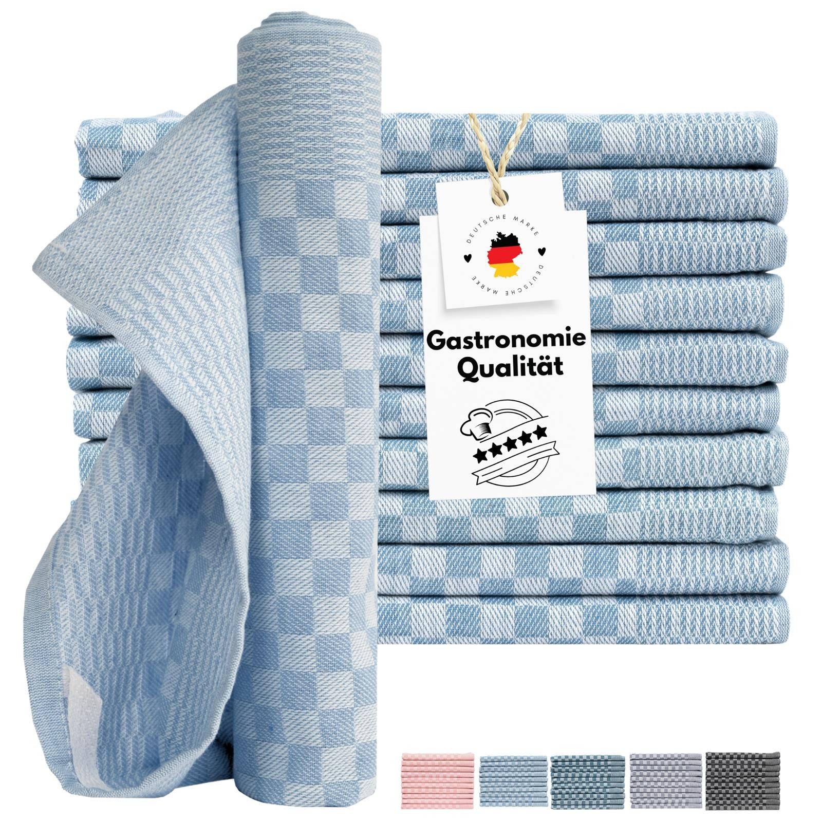 Carpe Sonno Geschirrtuch Grubentuch 100% Baumwolle Zwirn Qualität Allzwecktuch Küche Kochfest, (Spar-Set, 10-tlg., 10 Grubentücher), Gastro Geschirrhandtuch mit Aufhänger Must Have Wohnung Haushalt