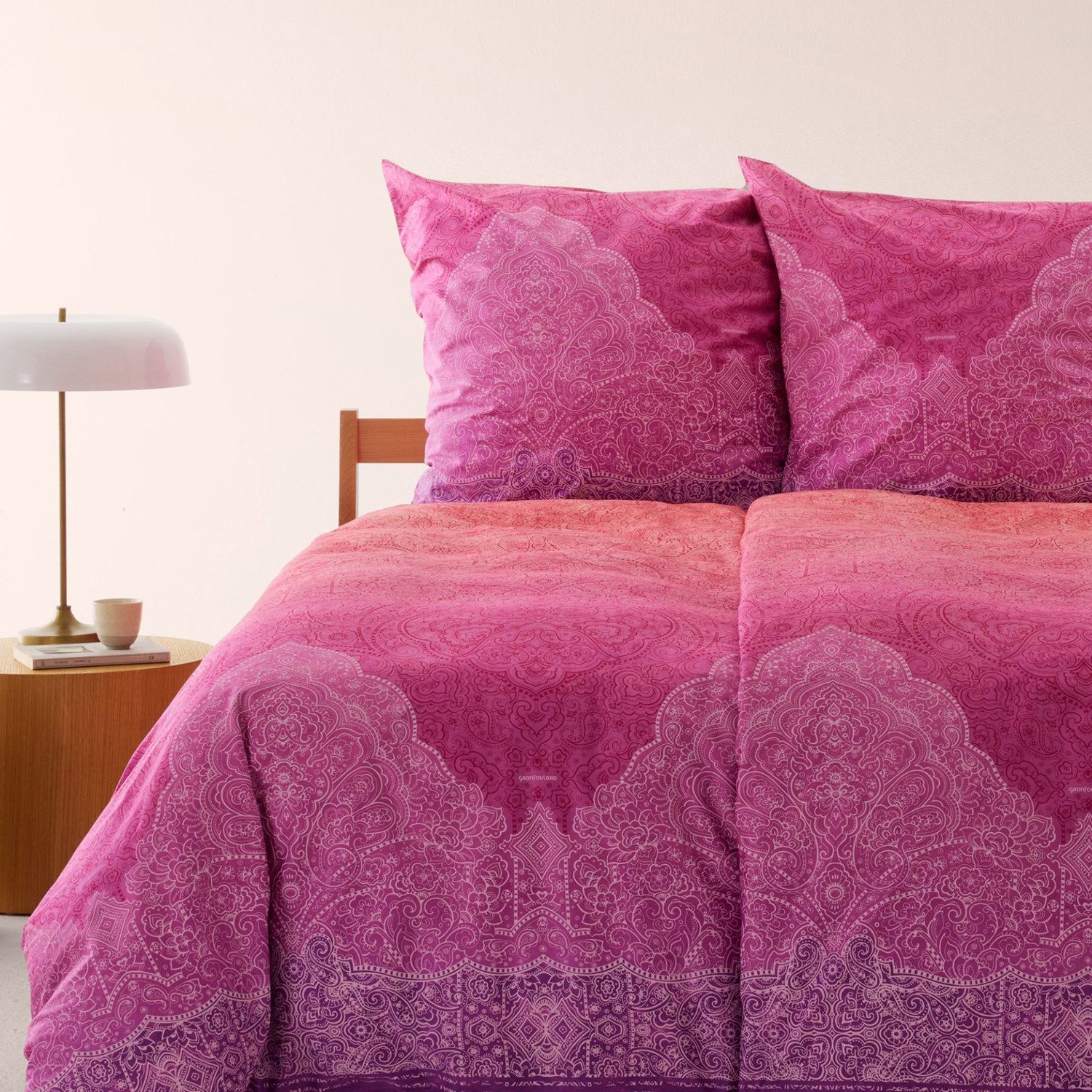 Bassetti Bettwäsche Bettwäsche Bassetti Mako Satin Dolceaqua P1 pink lila beere 135x200, Mako Satin, 2 teilig, 100% Baumwolle (Premium Mako Satin)