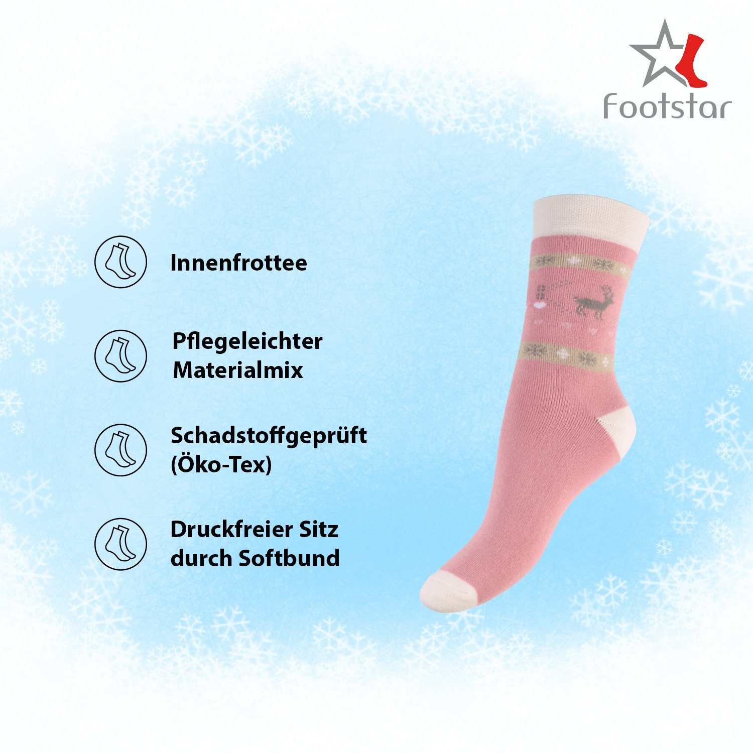 Footstar Thermosocken Damen Wintersocken (6 Paar) Warme Vollfrottee Thermo günstig online kaufen