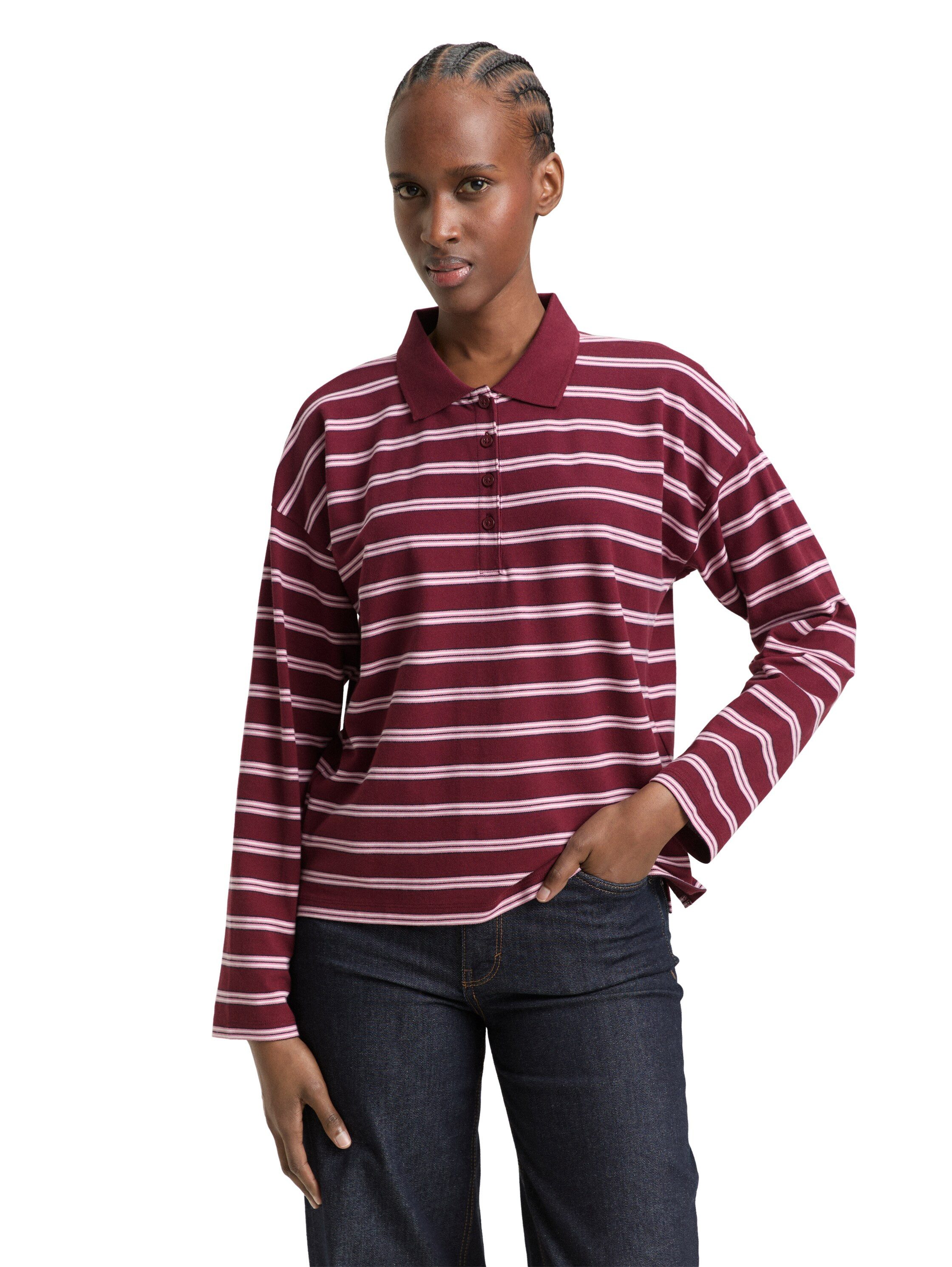 TOM TAILOR Denim Langarmshirt mit Streifen Muster günstig online kaufen