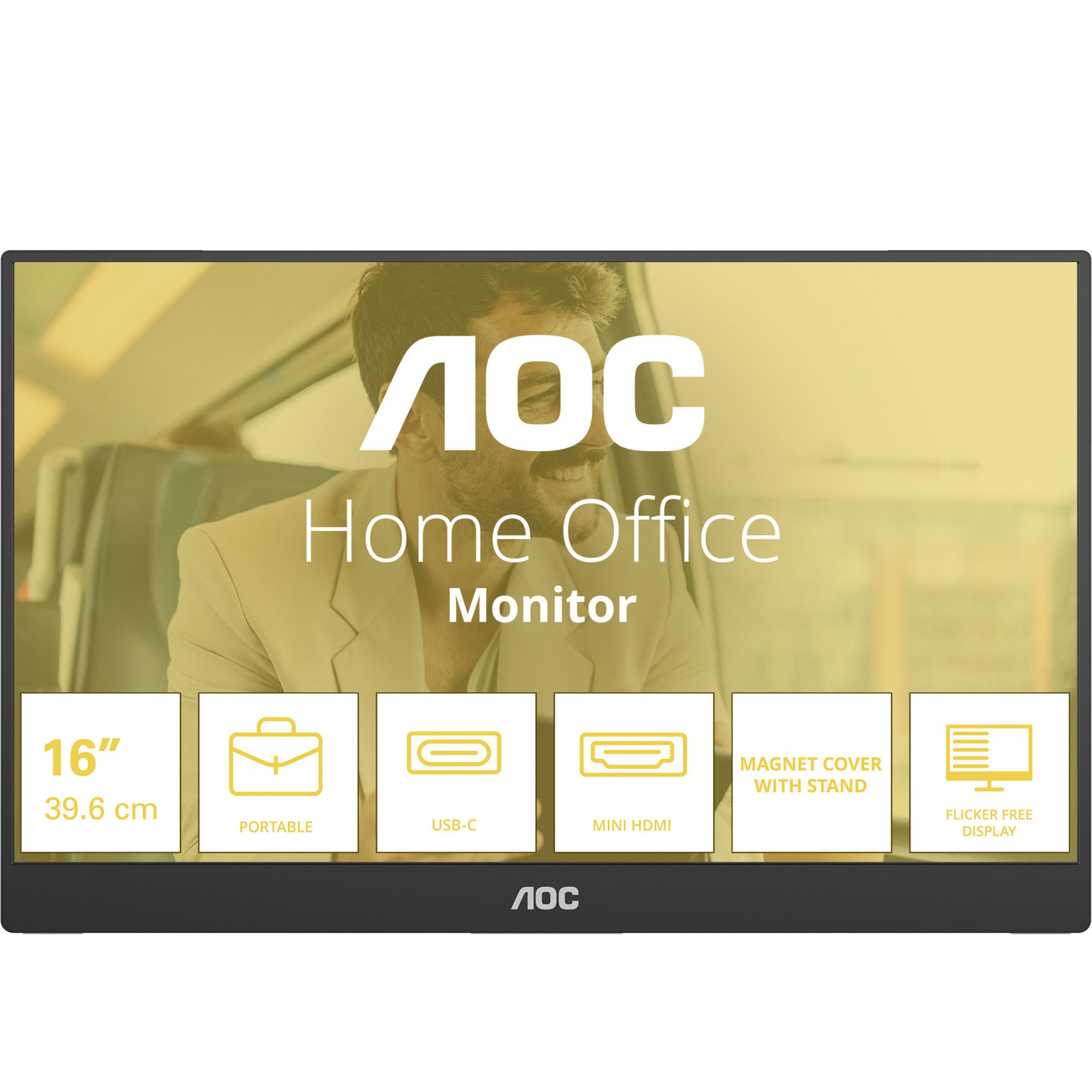 AOC AOC 16T20E2, LED-Monitor, (FullHD, IPS, USB-C, TFT-Monitor (1920 x 1080 px)