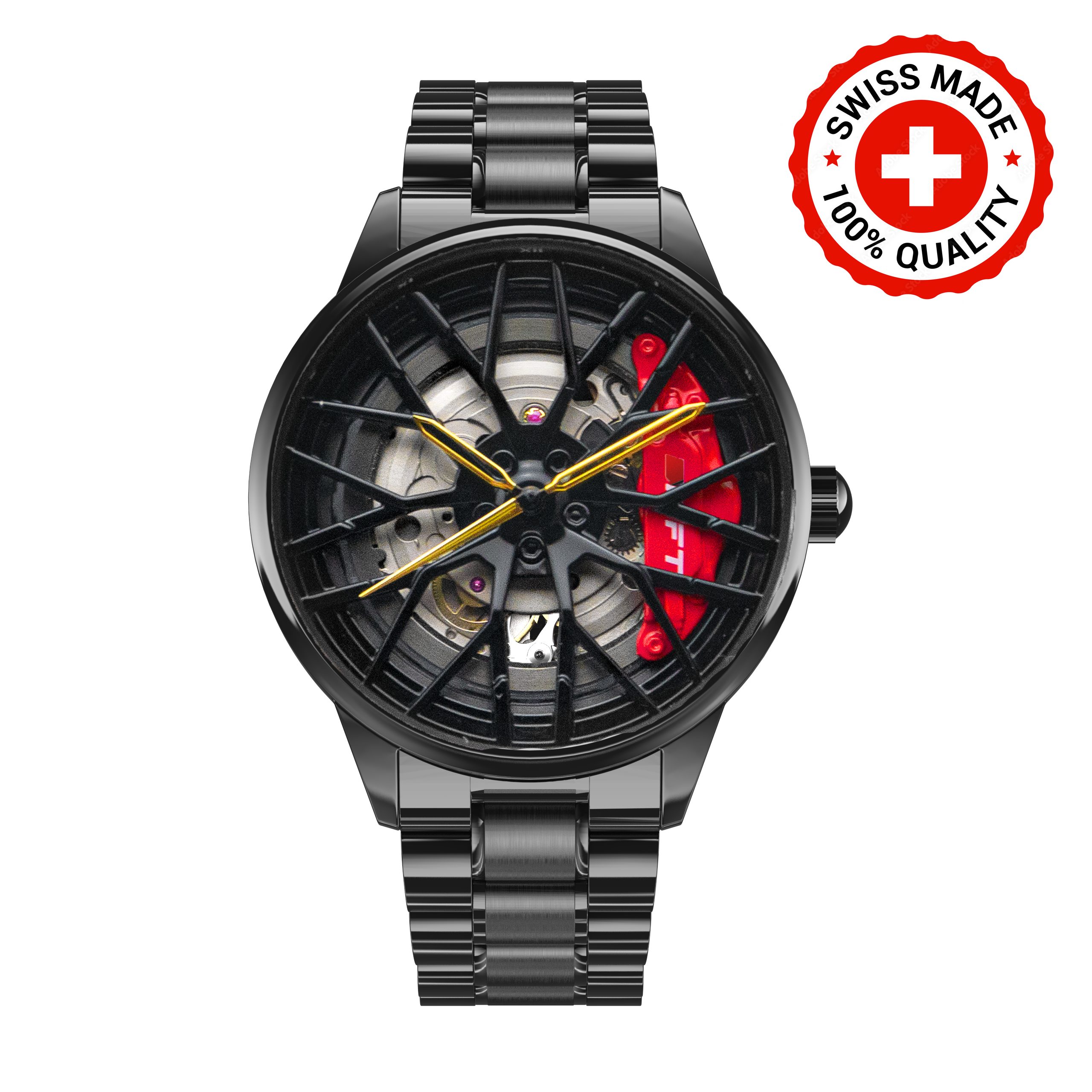 Automatikuhr SCHWEIZER AUTOMATIK MOTORSPORT FELGENUHR