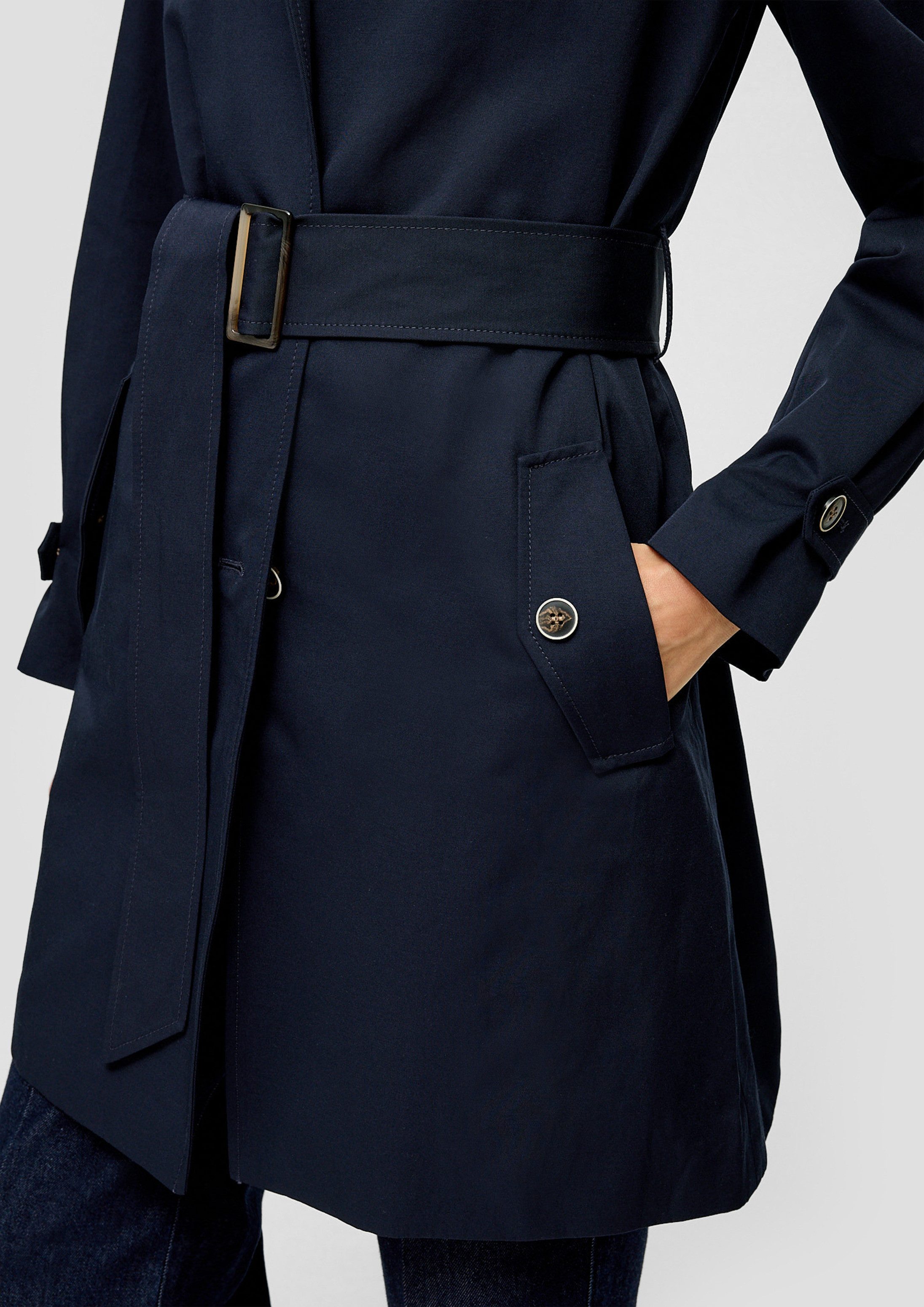 s.Oliver Trenchcoat Outdoor-Jacke Mantel mit Bindegürtel