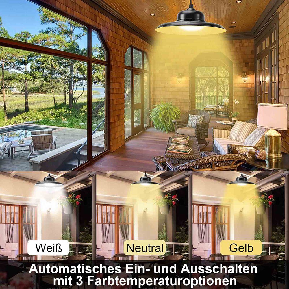 LED-Perlen, wasserdicht, Sicherheitsbeleuchtung, Solar, Warmweiß, Neutralweiß, Geschäft SMD2835 Rosnek dimmbar, Außen-Deckenleuchte Garage Hof Weiß, für Veranda, Timer, Fernbedienung