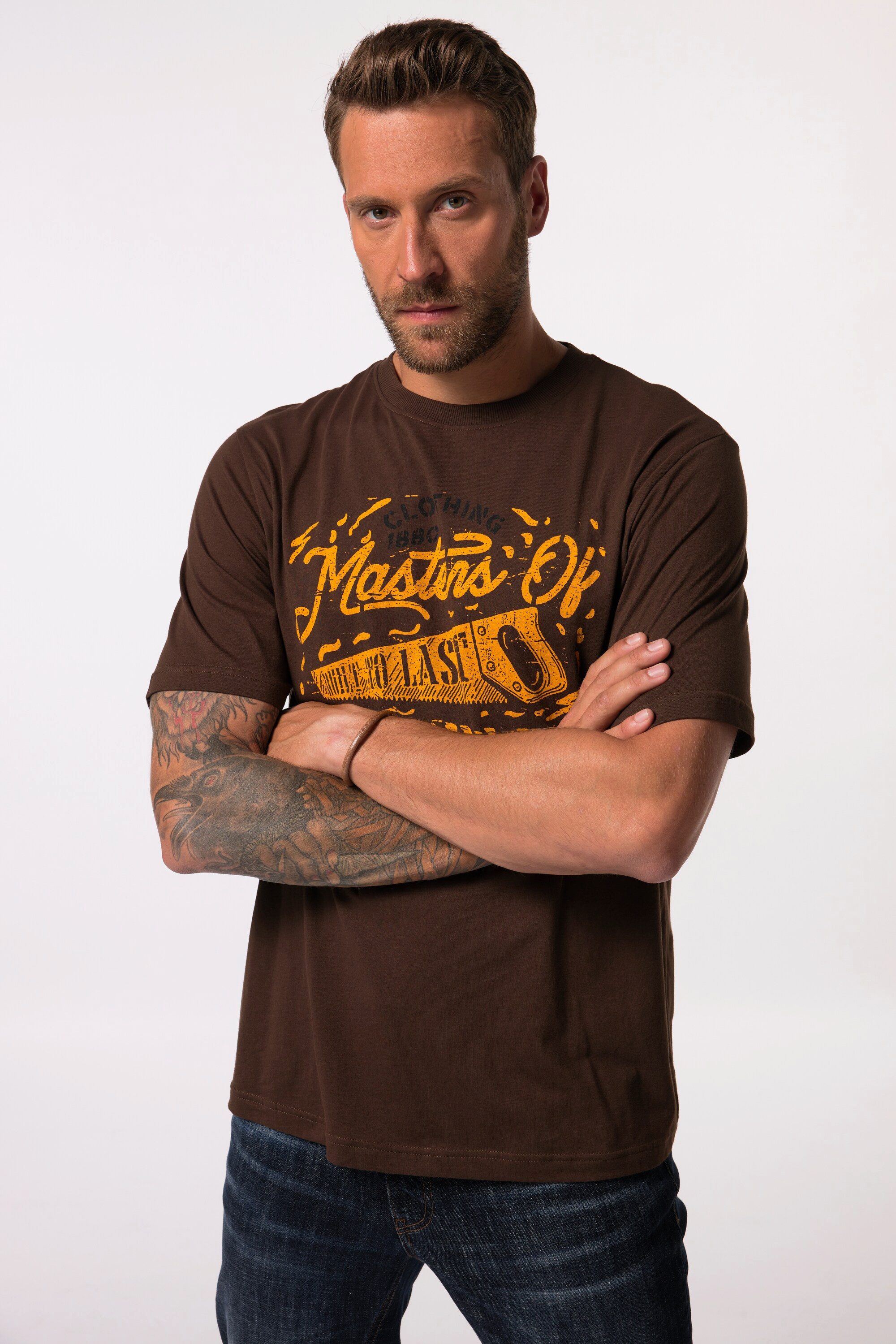 T-Shirt JP 1880 T-Shirt Workwear Halbarm großer Print